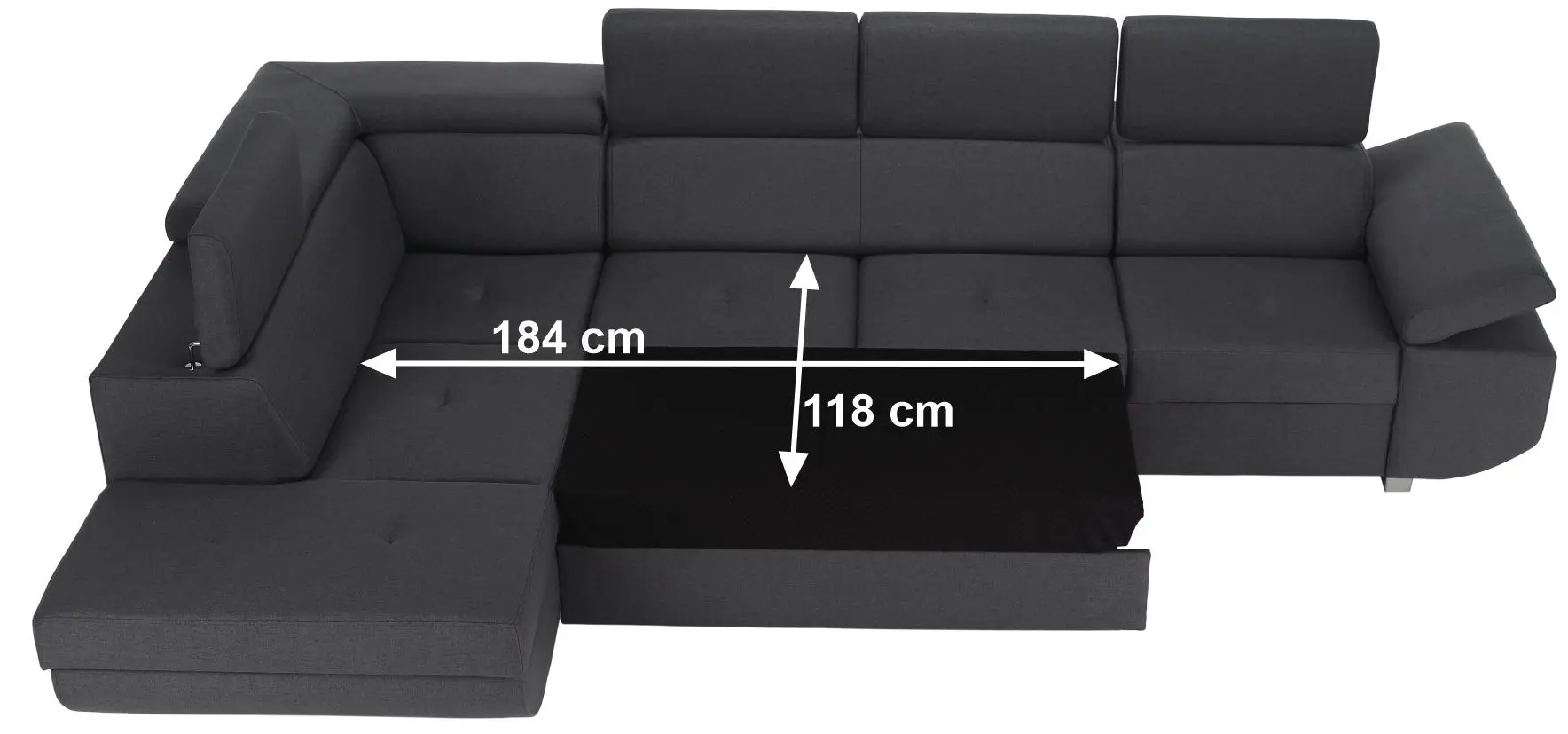 Canapea de colt extensibila Tempo Kondela Mavis Left (Dark Gray) - 4