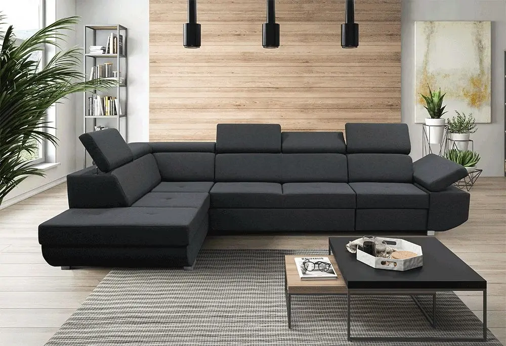 Canapea de colt extensibila Tempo Kondela Mavis Left (Dark Gray) - 5