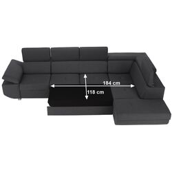 Диван угловой раскладной Tempo Kondela Mavis Right (Dark Gray) Thumb