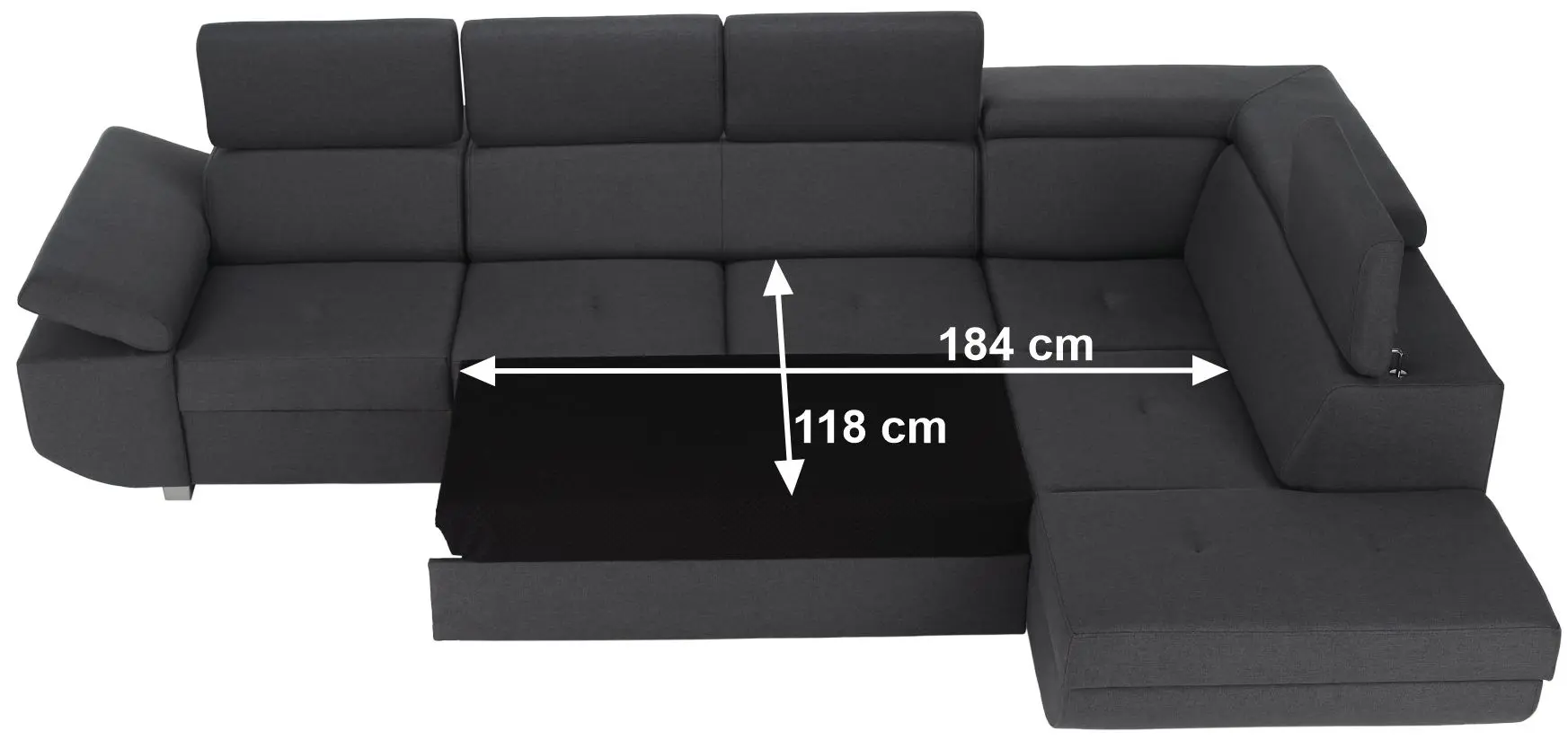 Диван угловой раскладной Tempo Kondela Mavis Right (Dark Gray) - 3