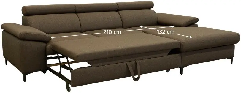 Диван угловой раскладной Tempo Kondela Sanil Roh Right (Brown) - 3