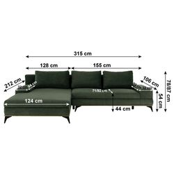 Canapea de colt extensibila Tempo Kondela Selby Left (Dark Green) Thumb