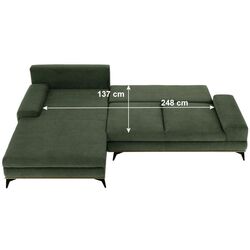 Canapea de colt extensibila Tempo Kondela Selby Left (Dark Green) Thumb