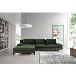 Диван угловой раскладной Tempo Kondela Selby Left (Dark Green)