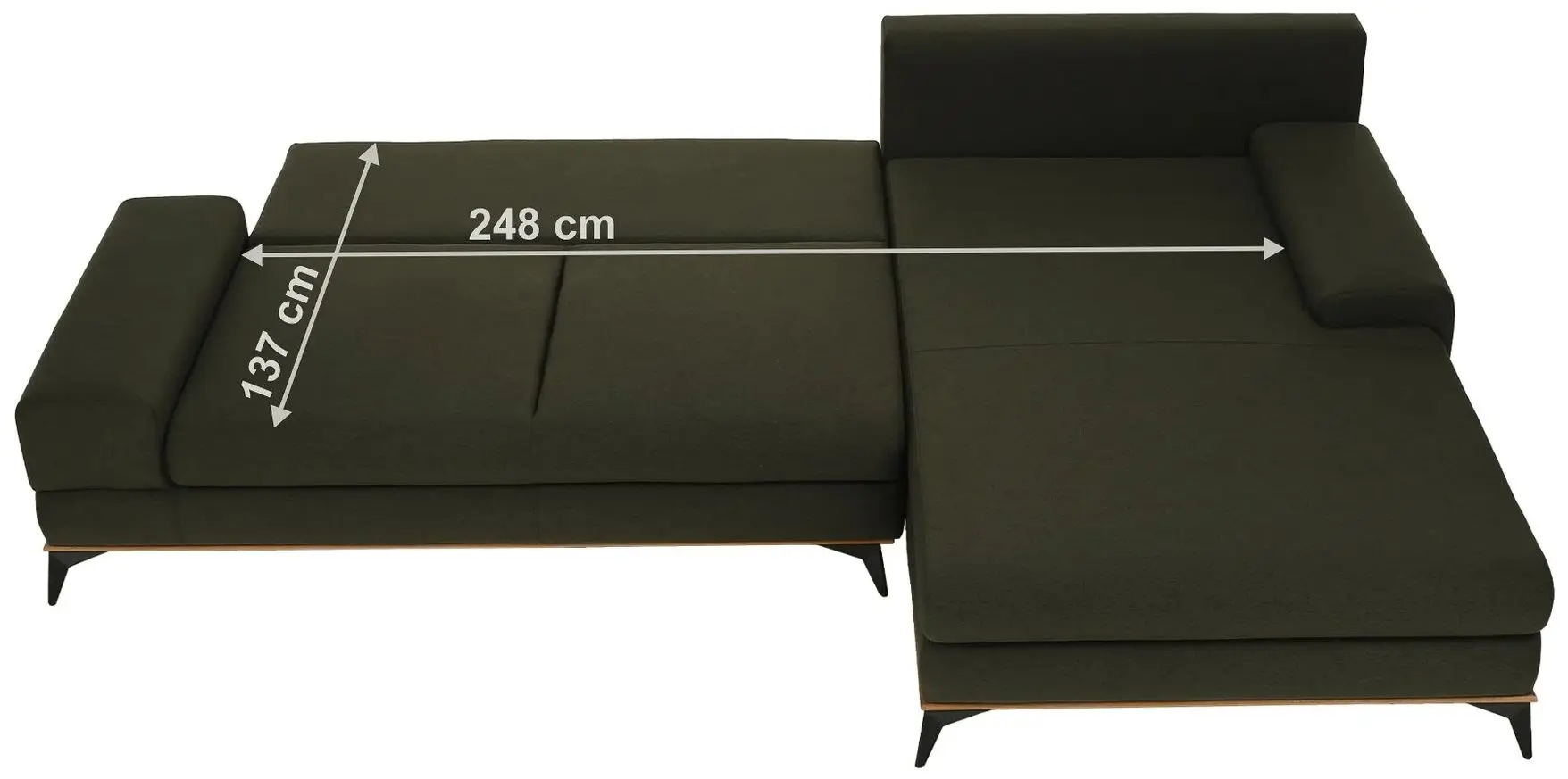 Canapea de colt extensibila Tempo Kondela Selby Right (Dark Green) - 3