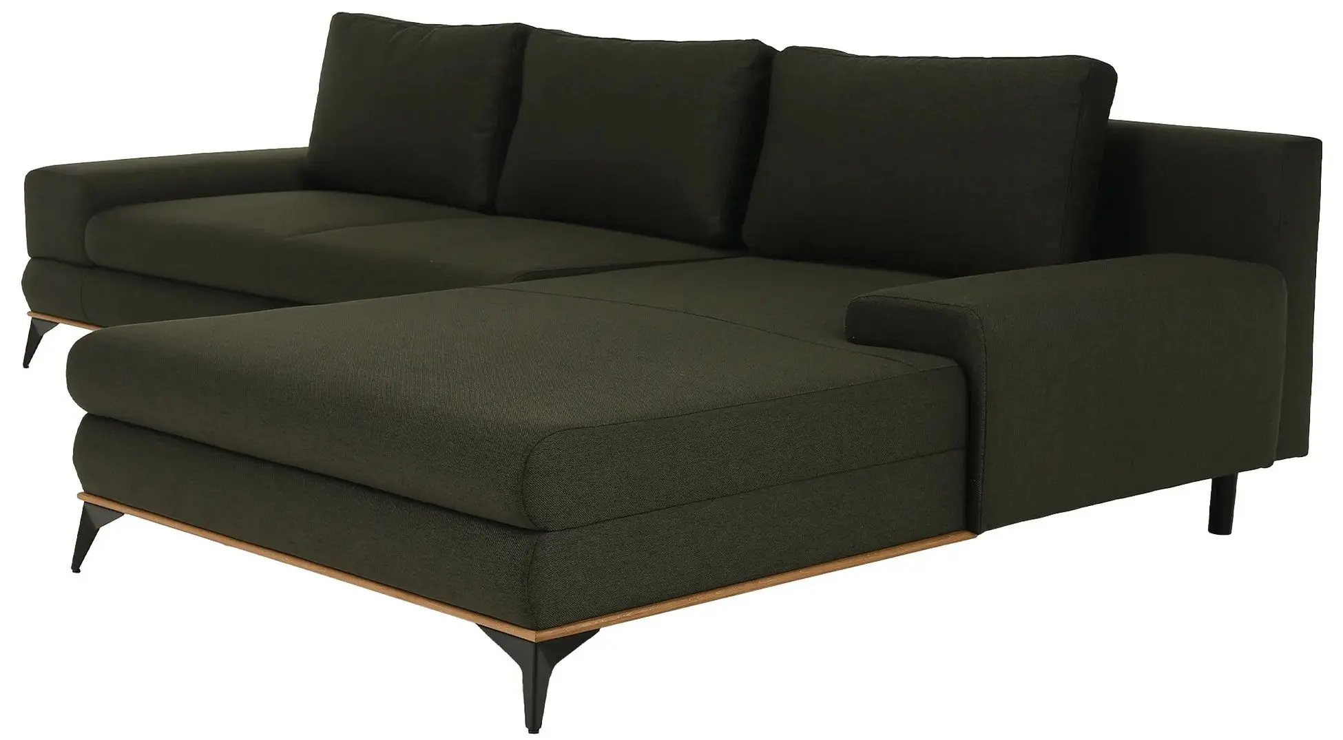 Canapea de colt extensibila Tempo Kondela Selby Right (Dark Green) - 7