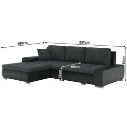 Canapea de colt extensibila Tempo Kondela Tramp (Black) Thumb