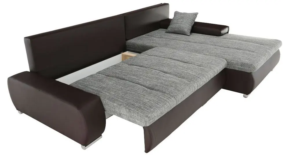 Canapea de colt extensibila Tempo Kondela Tramp (Brown/Gray)
