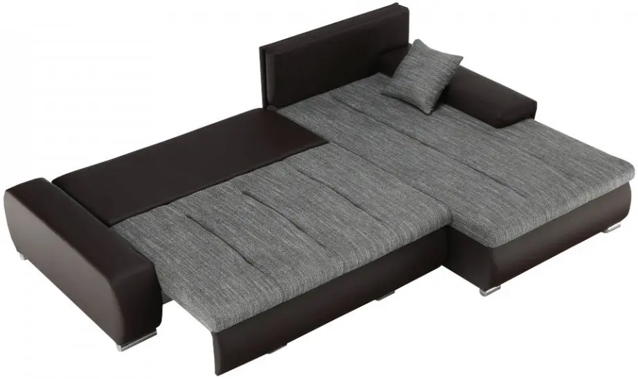 Canapea de colt extensibila Tempo Kondela Tramp (Brown/Gray)