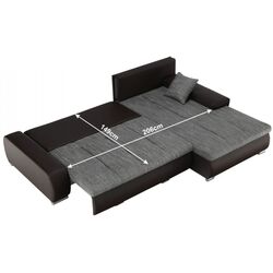 Canapea de colt extensibila Tempo Kondela Tramp (Brown/Gray) Thumb