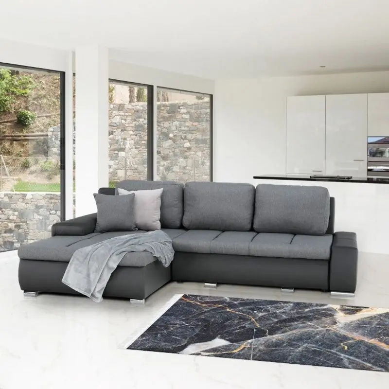 Canapea de colt extensibila Tempo Kondela Tramp (Gray)