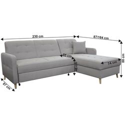 Canapea de colt extensibila Tempo Kondela Visby (Gray) Thumb