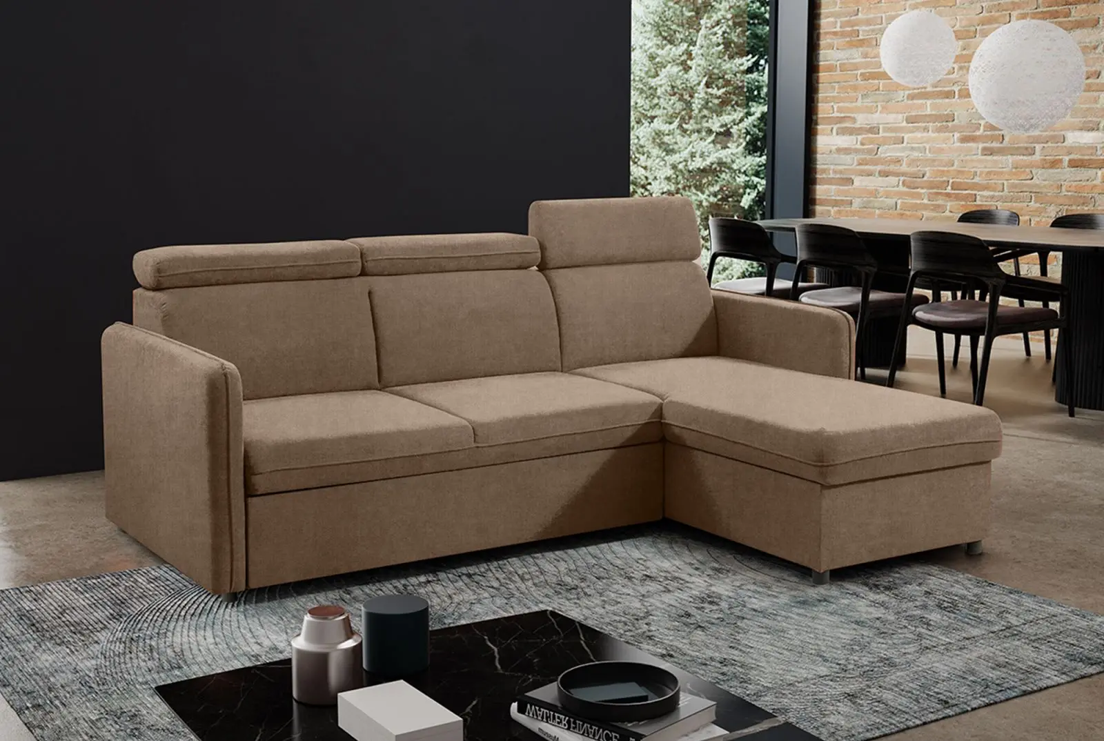 Canapea de colt Tempo Kondela Alechandro A Roh Enjoy New 37 (Taupe)