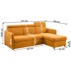 Canapea de colt Tempo Kondela Alechandro A Roh (Mustard) Thumb