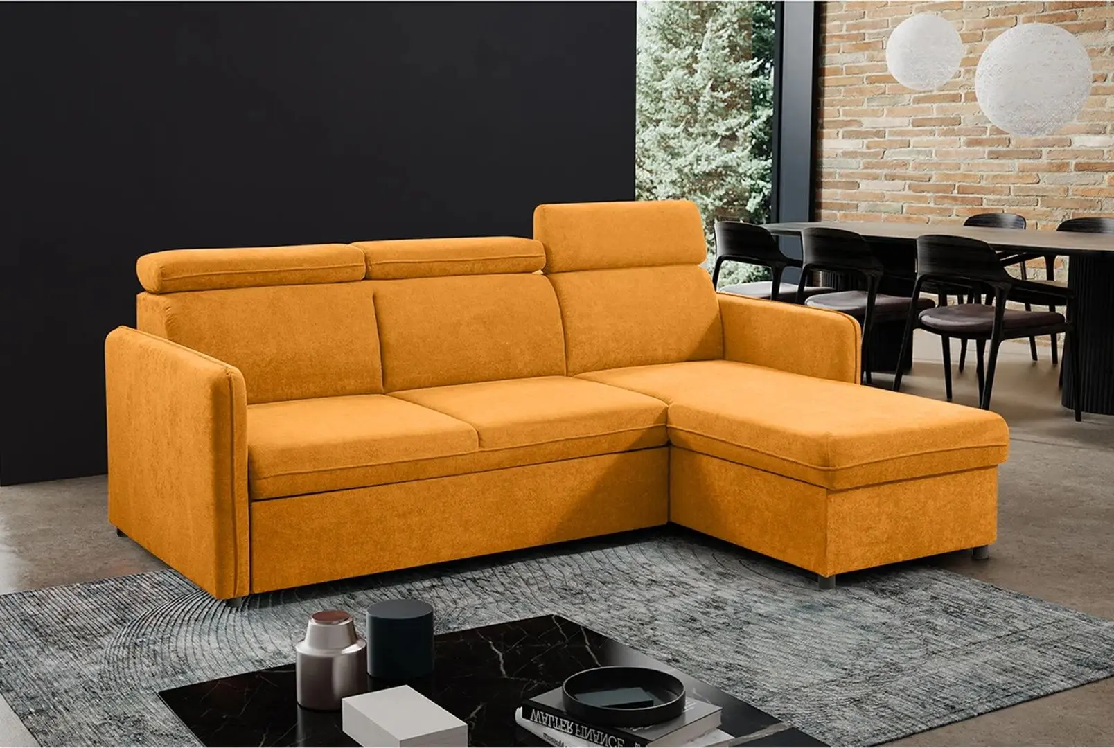 Canapea de colt Tempo Kondela Alechandro A Roh (Mustard)