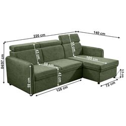 Canapea de colt Tempo Kondela Alechandro B Roh (Green) Thumb