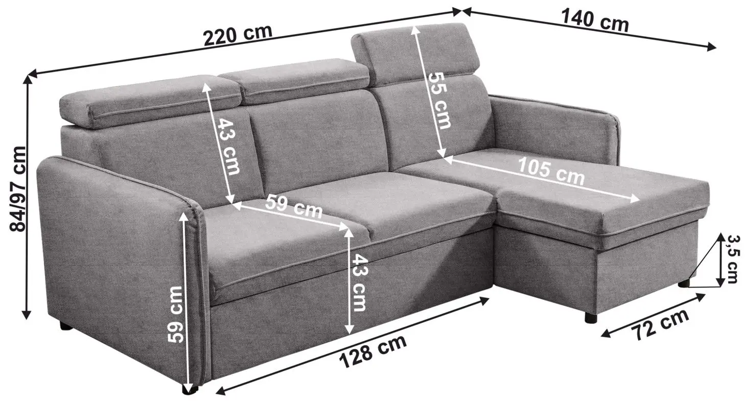 Диван угловой Tempo Kondela Alechandro B Roh (Light Grey)