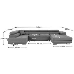 Canapea de colt Tempo Kondela Amareto U Left Toronto 14 (Gray) Thumb