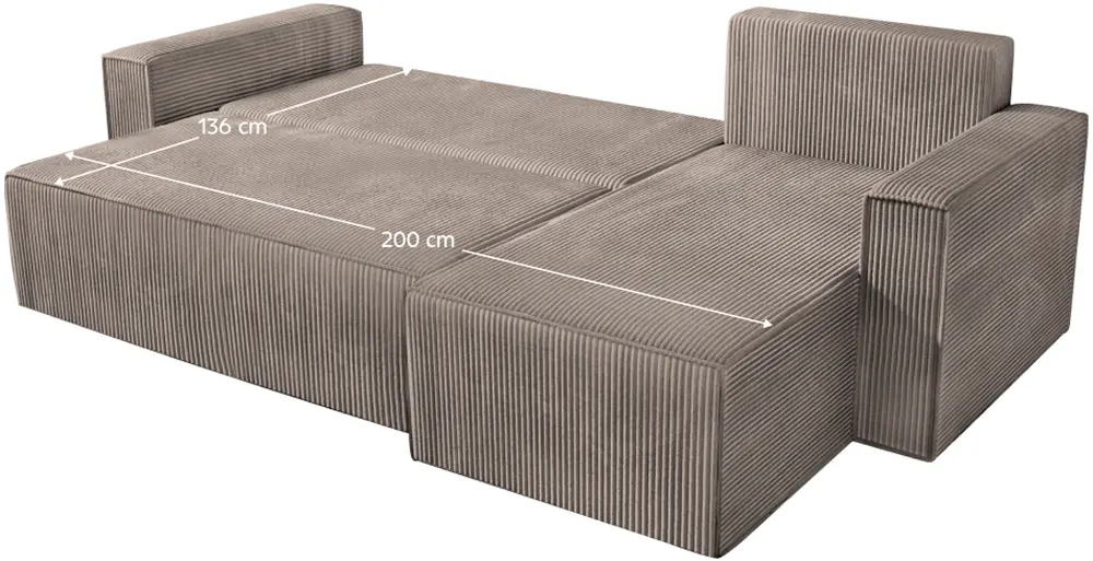 Canapea de colt Tempo Kondela Apel Roh Right (Gray Beige) - 3