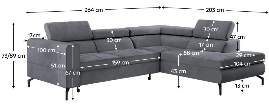 Диван угловой Tempo Kondela Baltik Right (Grey) - 2