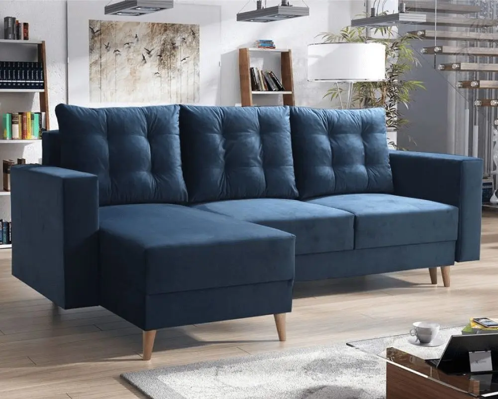 Canapea de colt Tempo Kondela Bleky Roh Left (Blue)