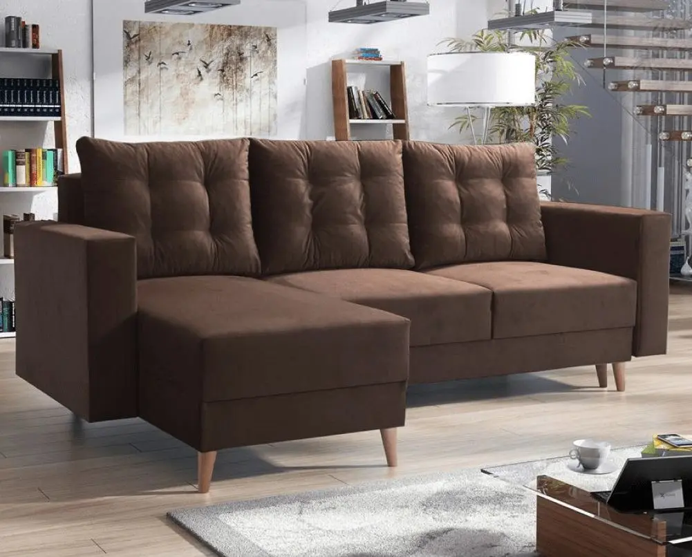 Canapea de colt Tempo Kondela Bleky Roh Left (Brown)