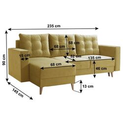 Canapea de colt Tempo Kondela Bleky Roh Left (Yellow) Thumb