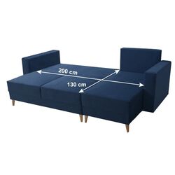 Canapea de colt Tempo Kondela Bleky Roh Right (Blue) Thumb