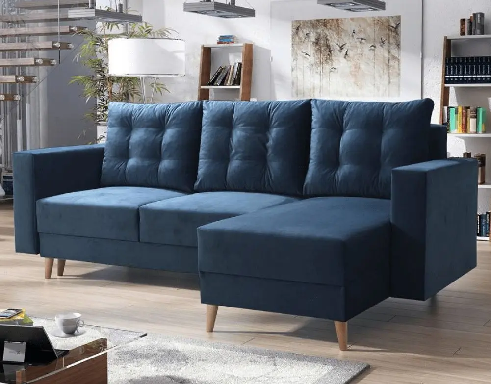 Canapea de colt Tempo Kondela Bleky Roh Right (Blue)