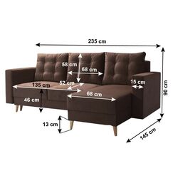 Canapea de colt Tempo Kondela Bleky Roh Right (Brown) Thumb