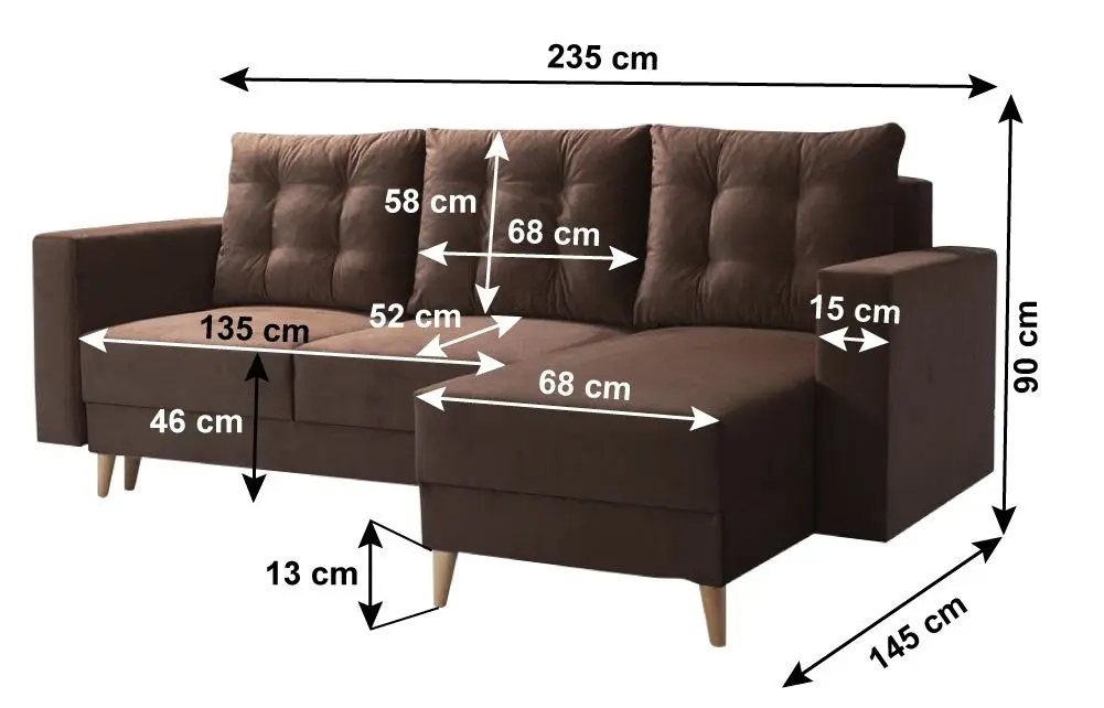 Canapea de colt Tempo Kondela Bleky Roh Right (Brown) - 4