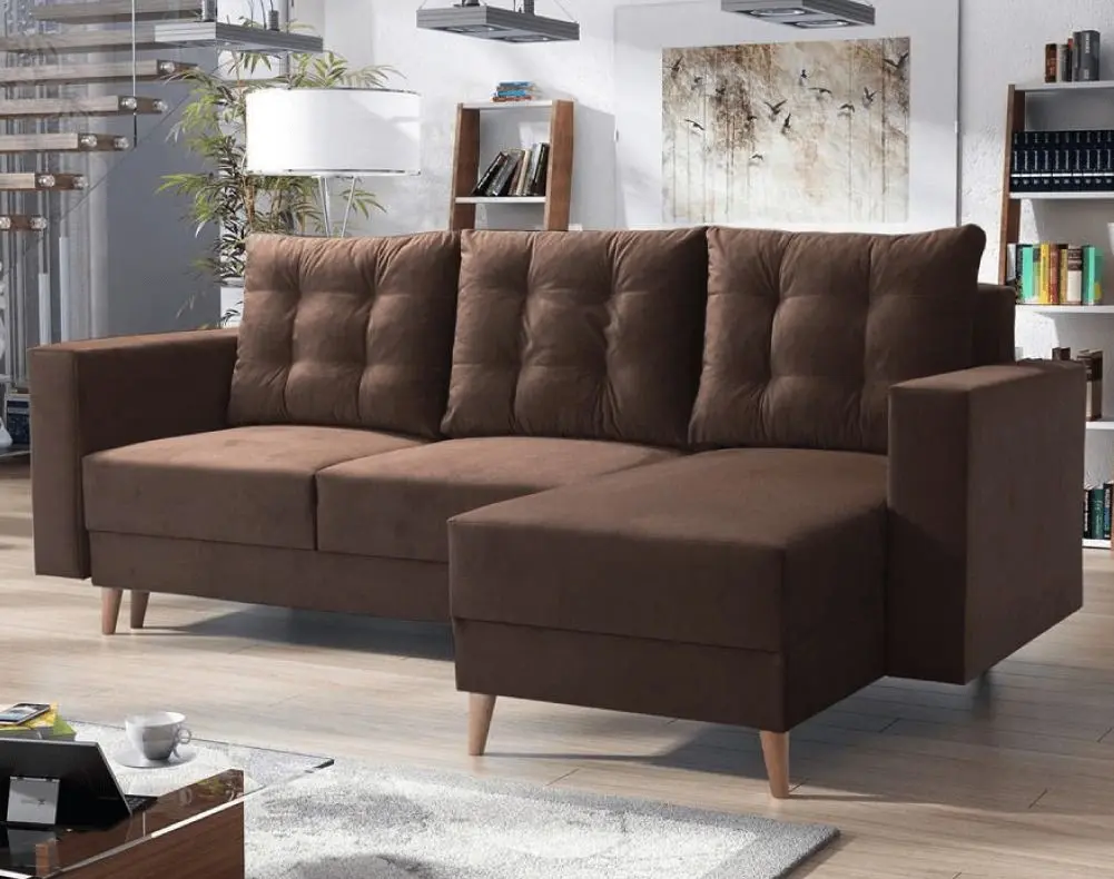Canapea de colt Tempo Kondela Bleky Roh Right (Brown)