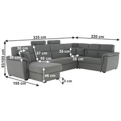 Canapea de colt Tempo Kondela Born U Left (Grey) Thumb