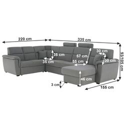 Canapea de colt Tempo Kondela Born U Right (Grey) Thumb