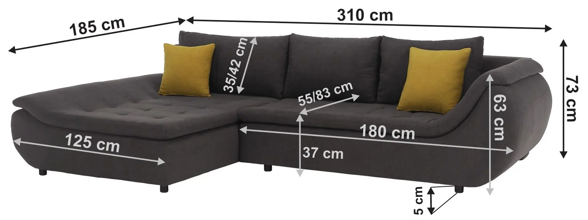 Canapea de colt Tempo Kondela Brato Left (Gray-Brown/Orange)