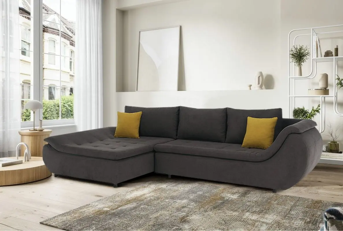 Canapea de colt Tempo Kondela Brato Left (Gray-Brown/Orange)