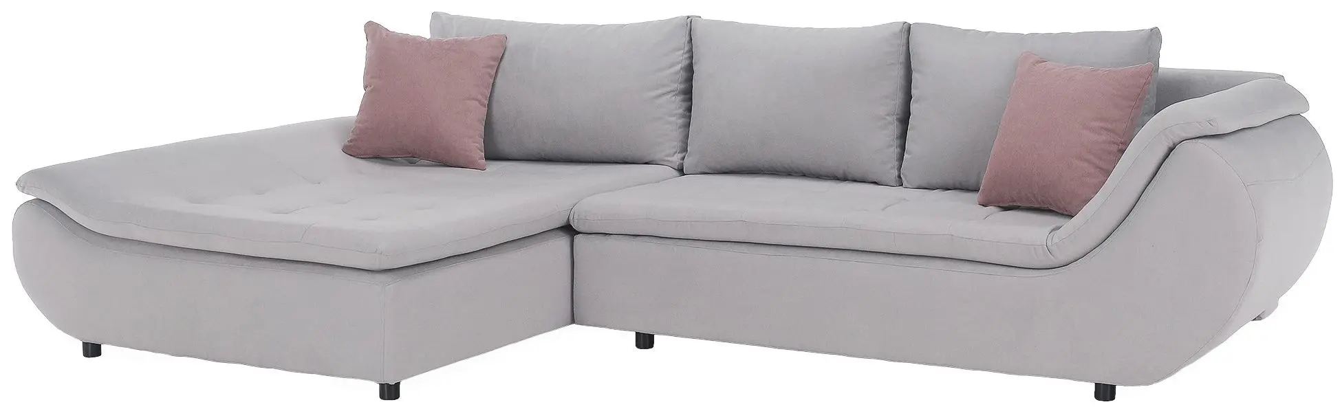 Canapea de colt Tempo Kondela Brato Left (Light Gray/Powdery Pink)