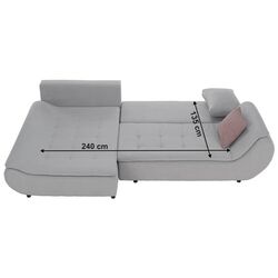Canapea de colt Tempo Kondela Brato Left (Light Gray/Powdery Pink) Thumb