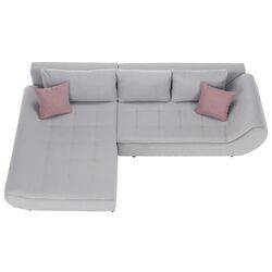 Canapea de colt Tempo Kondela Brato Left (Light Gray/Powdery Pink) Thumb