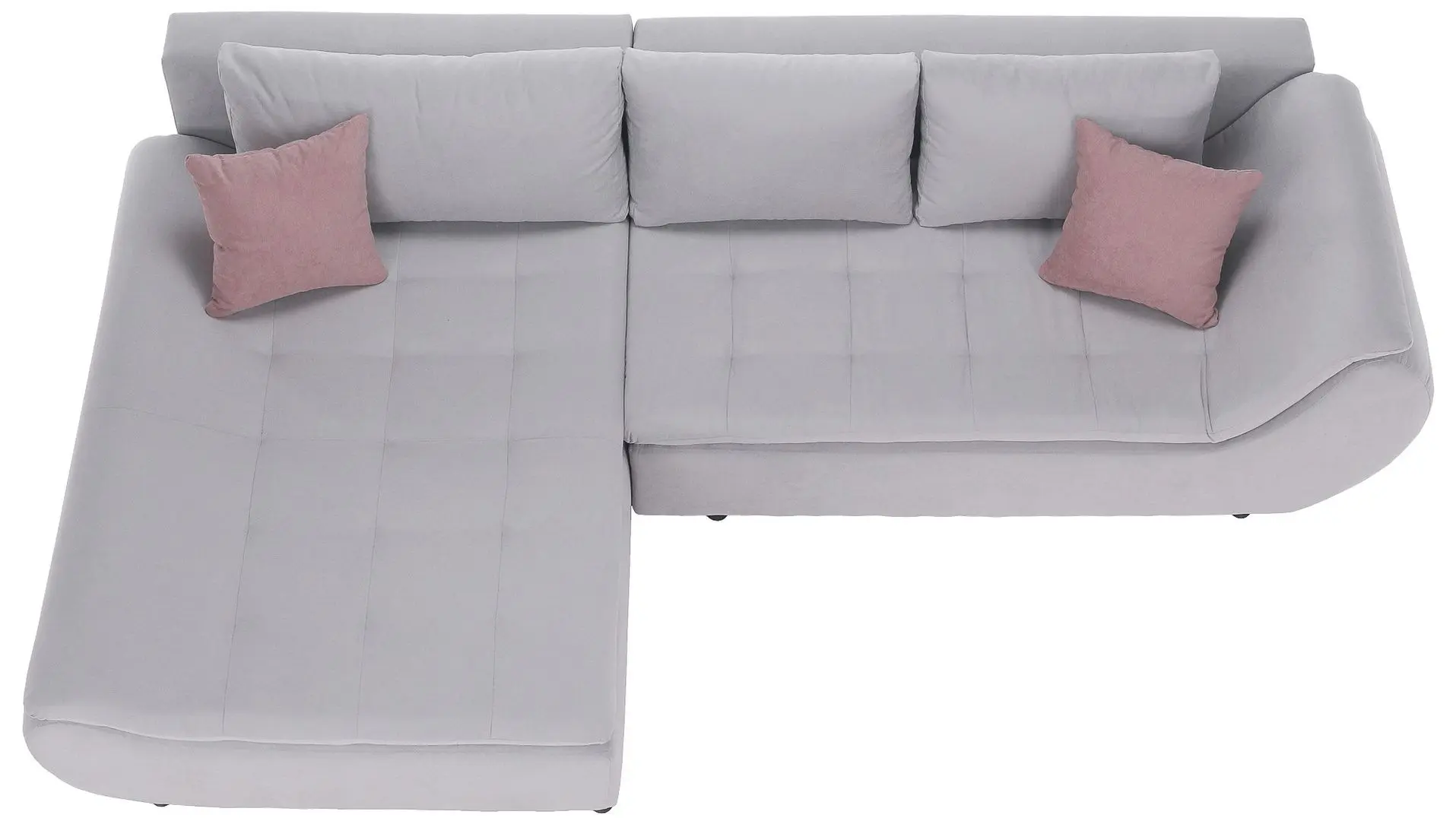 Canapea de colt Tempo Kondela Brato Left (Light Gray/Powdery Pink)