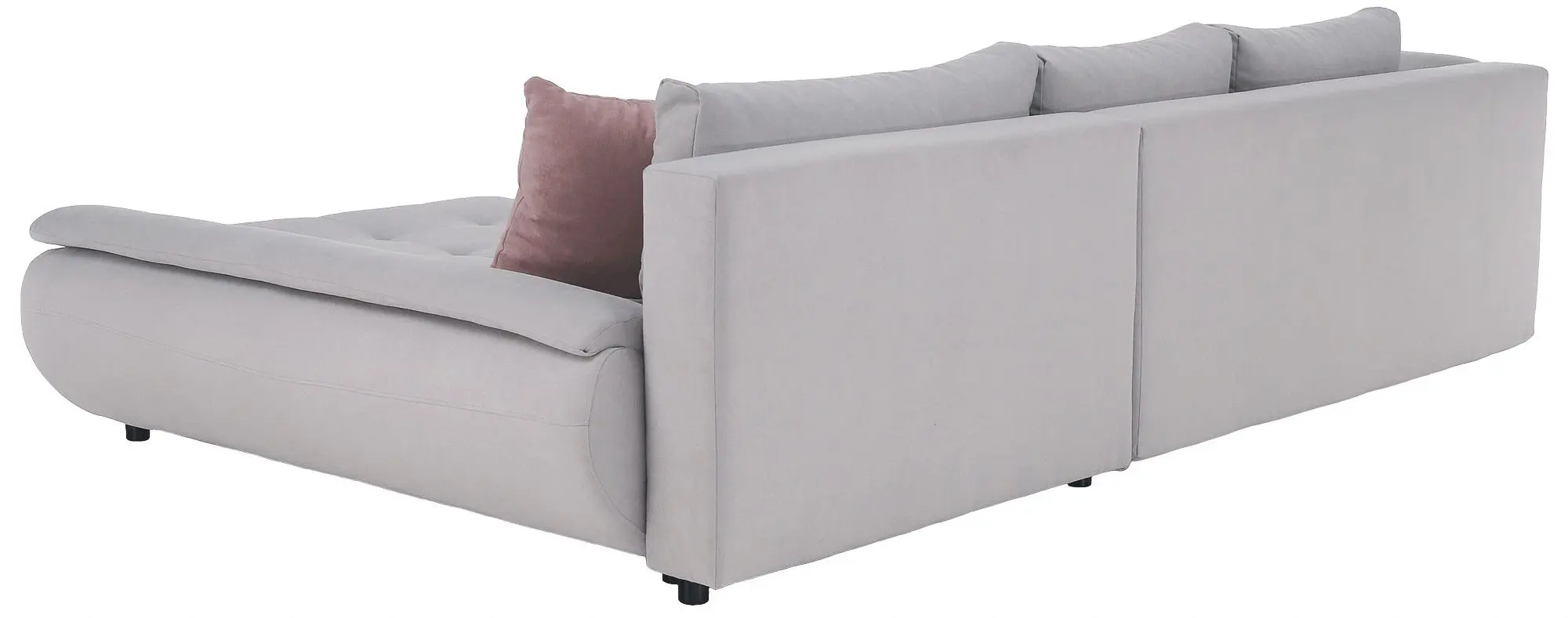 Canapea de colt Tempo Kondela Brato Left (Light Gray/Powdery Pink)