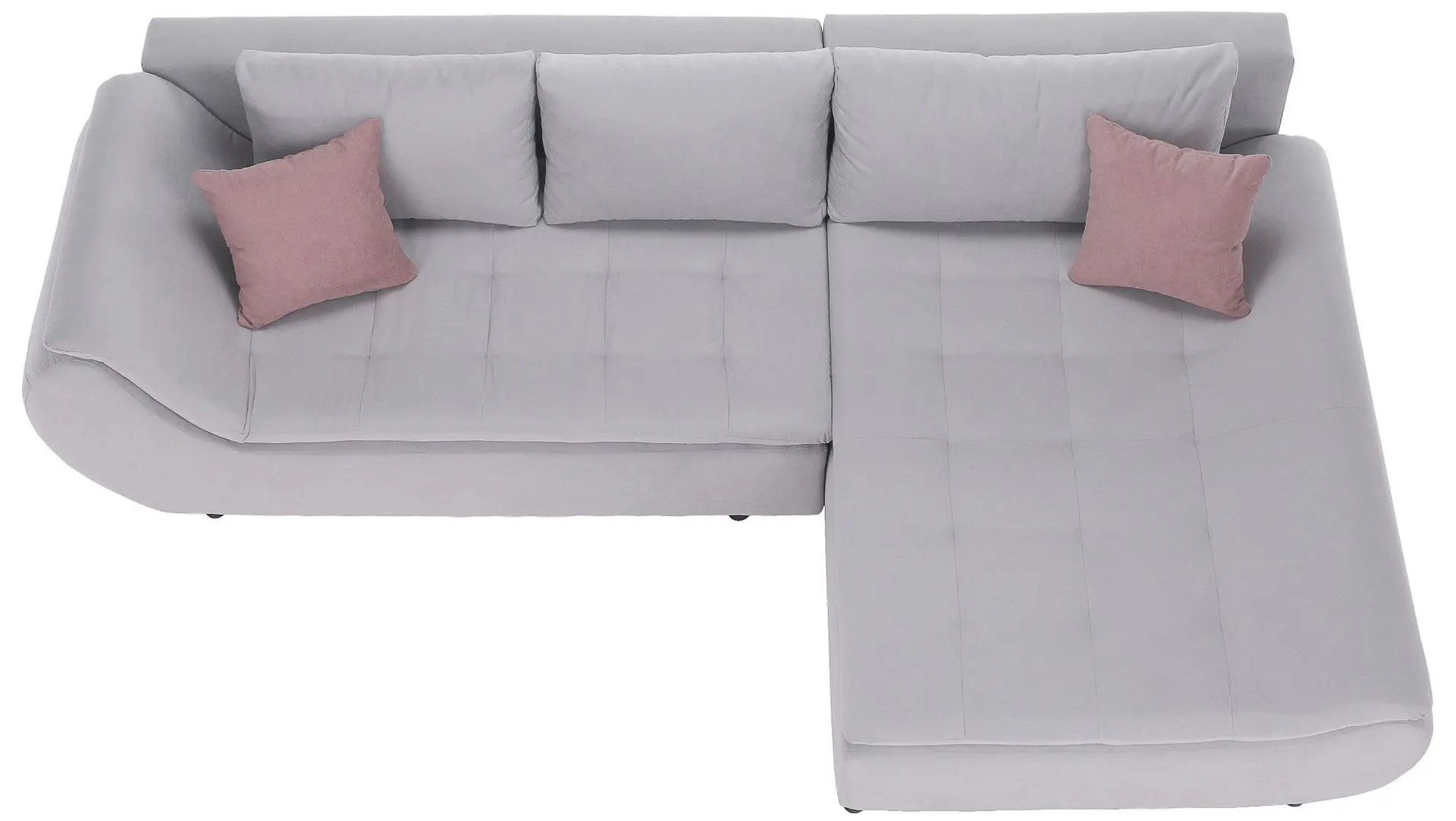 Canapea de colt Tempo Kondela Brato Right (Light Gray/Powdery Pink)