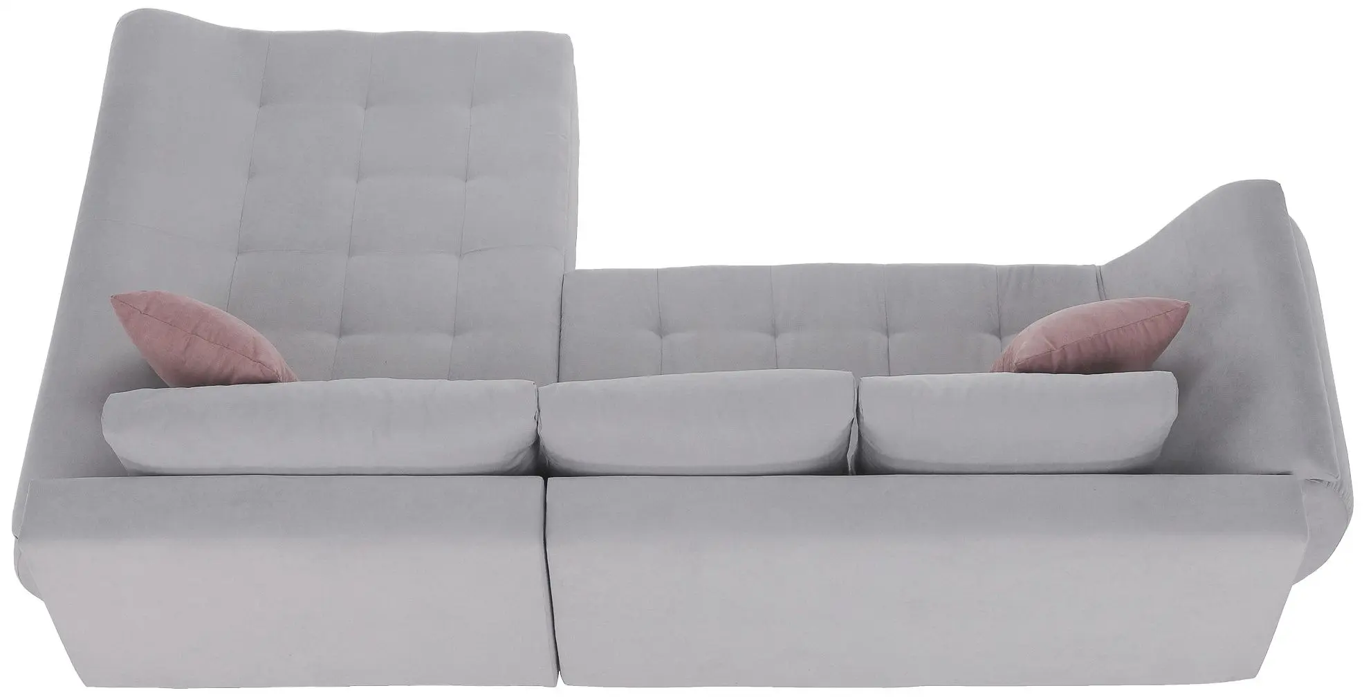 Canapea de colt Tempo Kondela Brato Right (Light Gray/Powdery Pink)