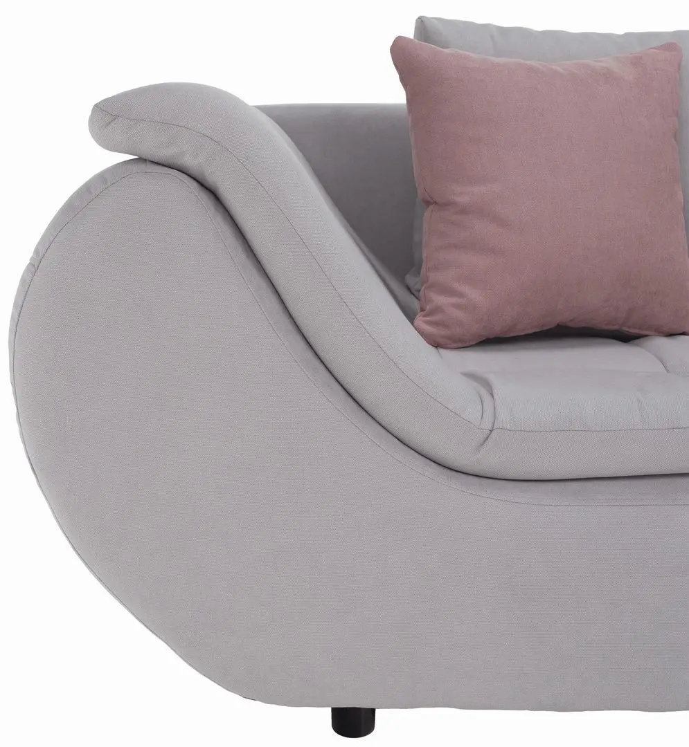 Canapea de colt Tempo Kondela Brato Right (Light Gray/Powdery Pink)