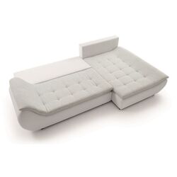 Диван угловой Tempo Kondela Brato Right (White/Light Gray/Powdery Pink) Thumb