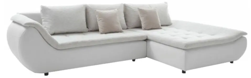 Диван угловой Tempo Kondela Brato Right (White/Light Gray/Powdery Pink)