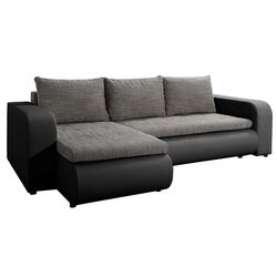 Canapea de colt Tempo Kondela Buran Roh Left (Black/Gray) Thumb