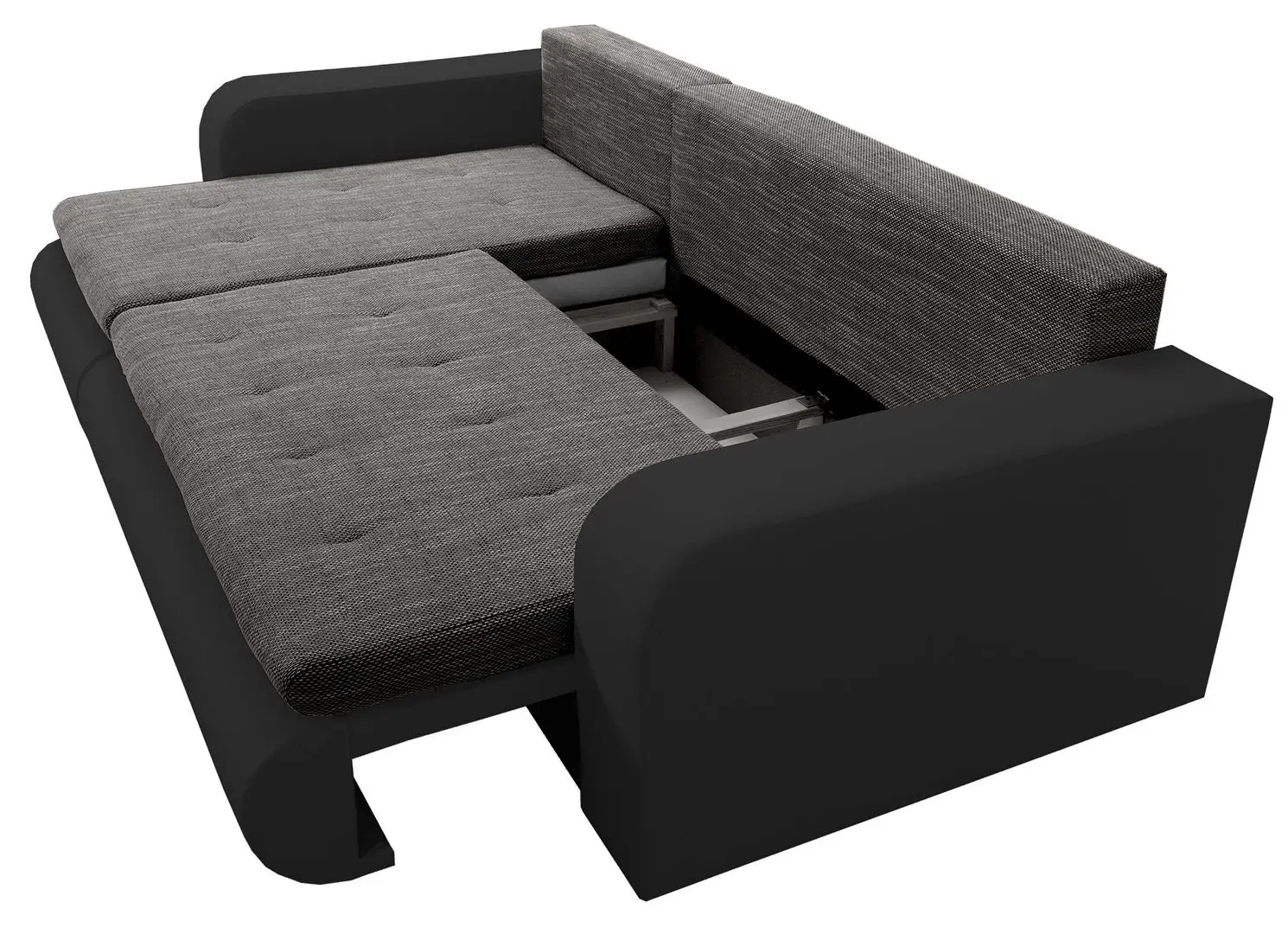 Canapea de colt Tempo Kondela Buran Roh Left (Black/Gray)