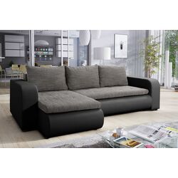 Canapea de colt Tempo Kondela Buran Roh Left (Black/Gray)