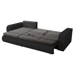 Canapea de colt Tempo Kondela Buran Roh Left (Black/Gray) Thumb